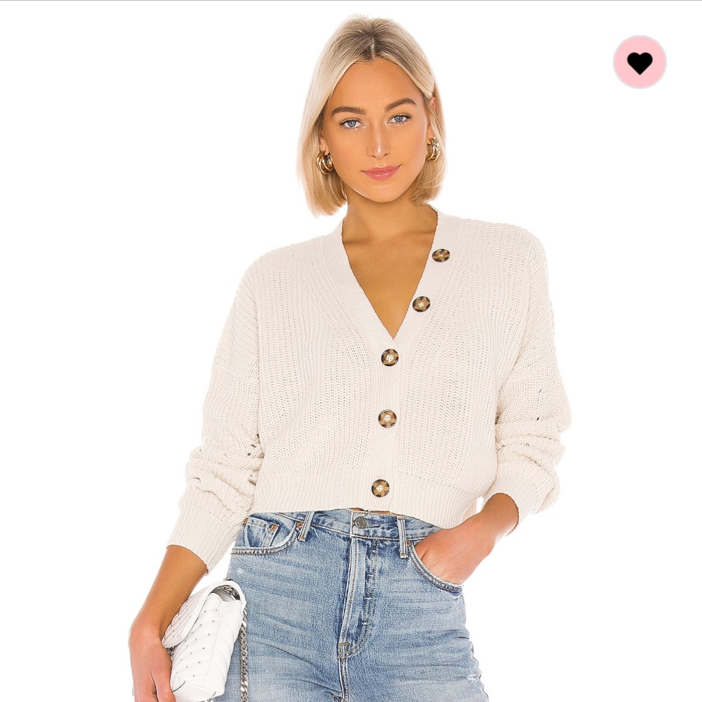 Line & Dot Scarlett Cardigan In Cream Size S In Cream
